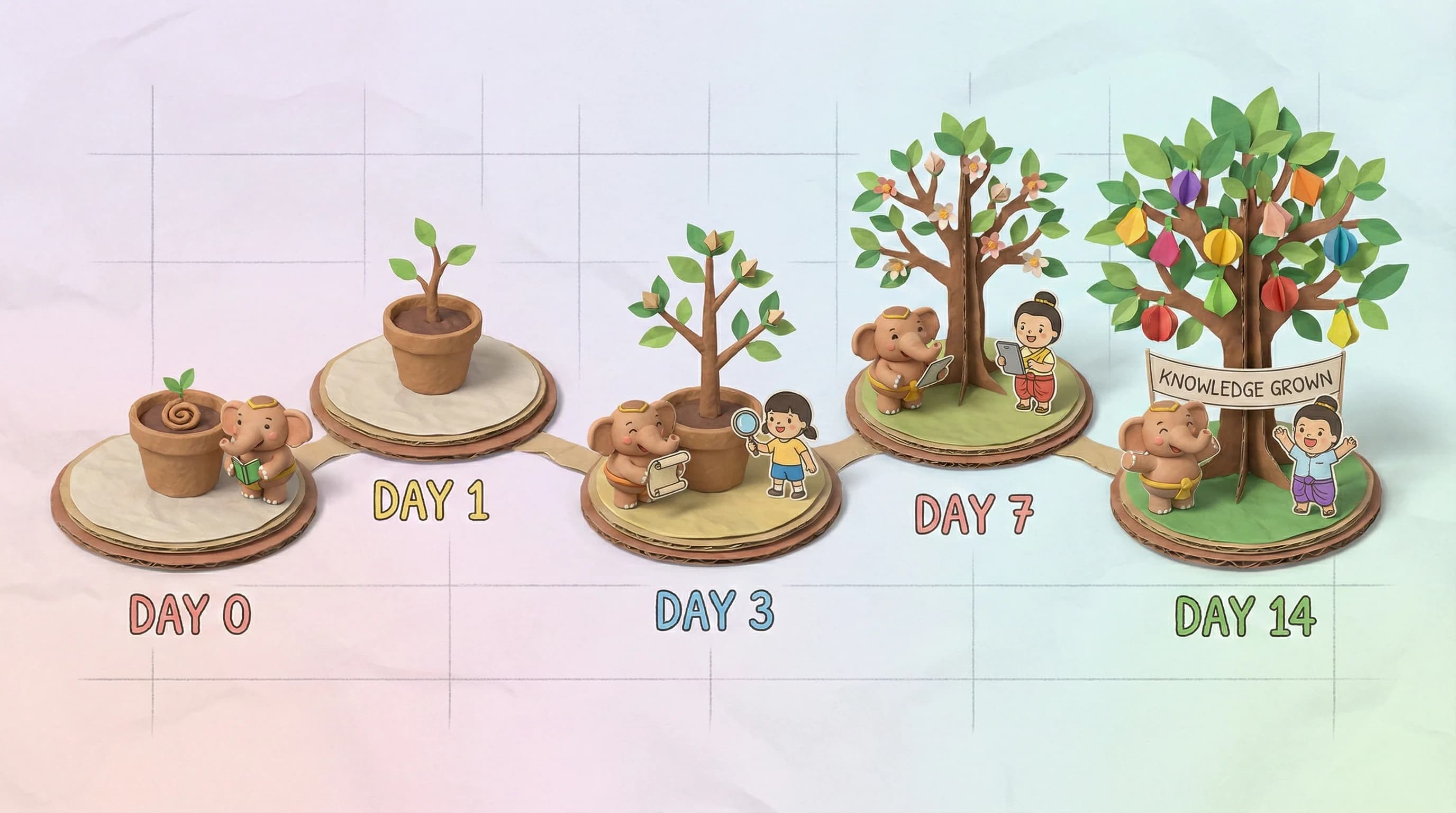 FSRS review timeline showing optimized scheduling